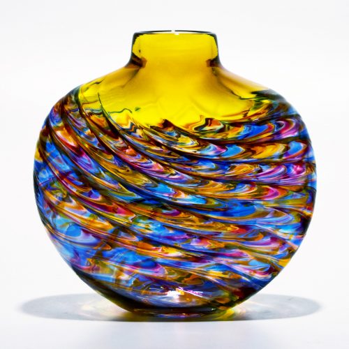 Yellow Glass Vase | 'Aztec' by Michael Trimpol | Boha Glass