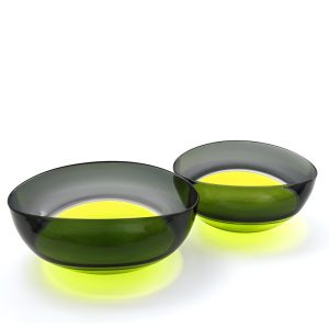 Green Glass Bowls by Stewart Hearn