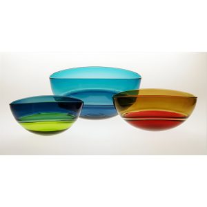 Oval Glass Bowls by Stewart Hearn