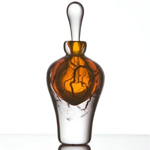 Crackle Glass Perfume Bottle by Klaki Mansel