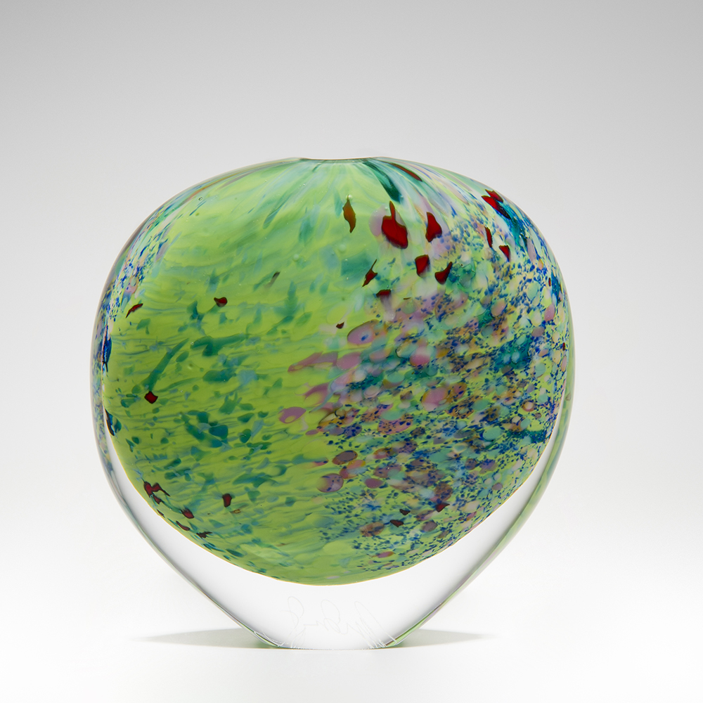 Hand Blown Art Glass | 'Monet Wide Stoneform' by Peter Layton