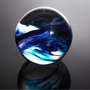 Round Glass Paperweihts Blue by Hayley Gammon