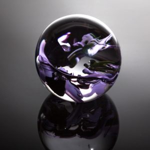 Round Glass Paperweihts Purple by Hayley Gammon