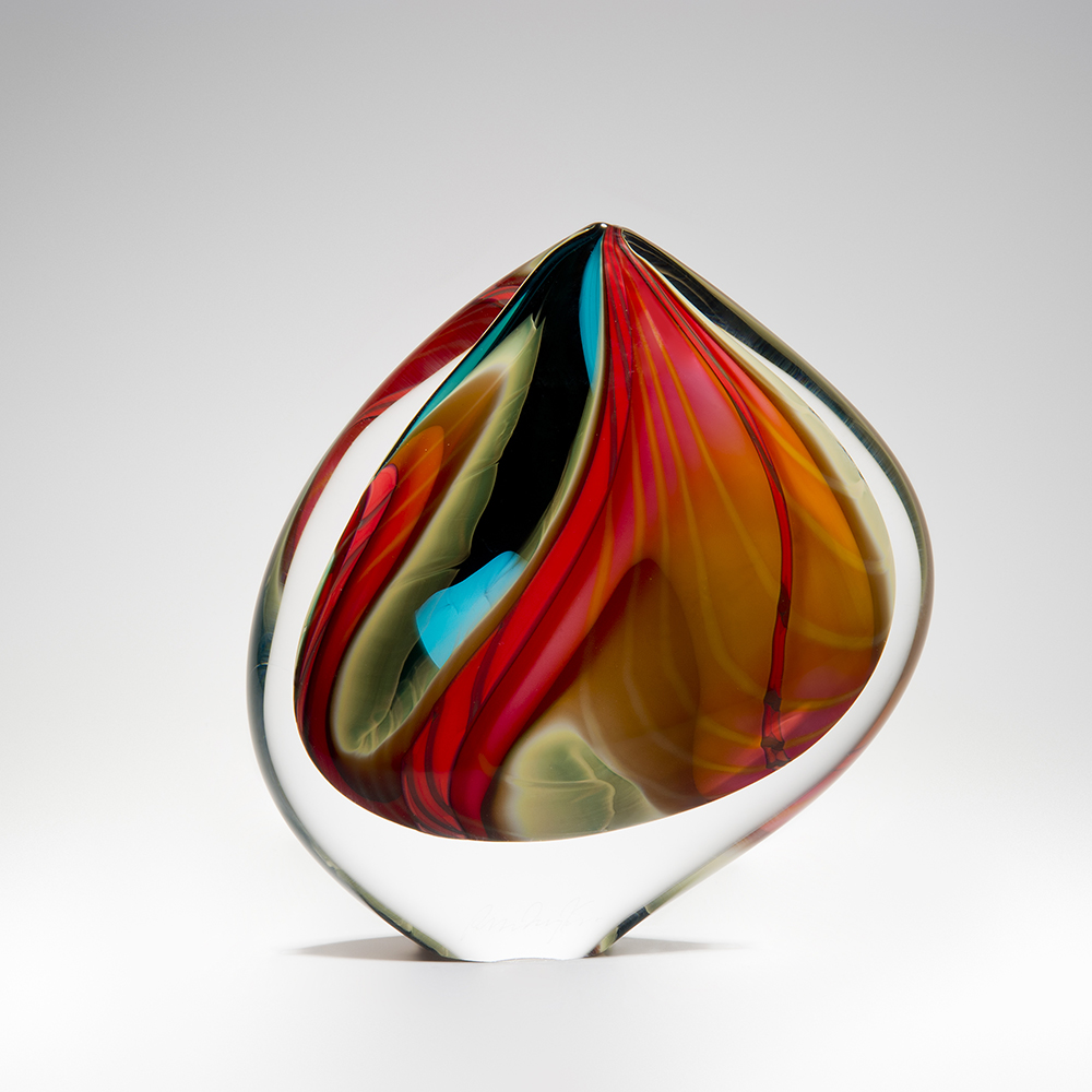 Large Glass Ornaments | Green 'Paradiso' Sailform by Peter Layton