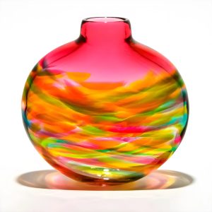 Raspberry Glass Vase by Michael Trimpol