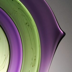 Purple bowl Ashetier Charger with green by stuart