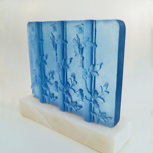 Blue Glass Sculpture 'Light Appropriation III' by Julie Light