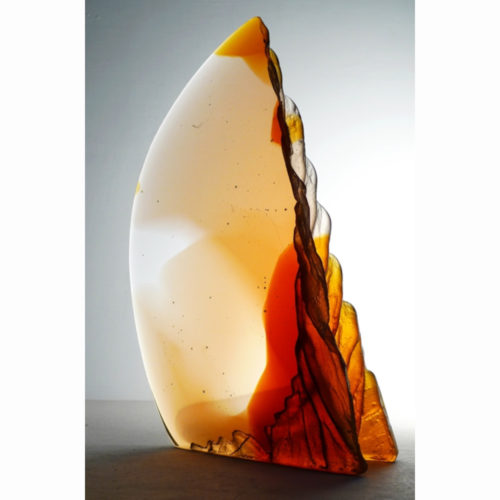 Cast Glass Sculptures | 'Harvest Moon' by Crispian Heath | Boha Glass