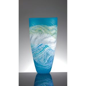 Blue And White Glass Vase by Thomas Petit