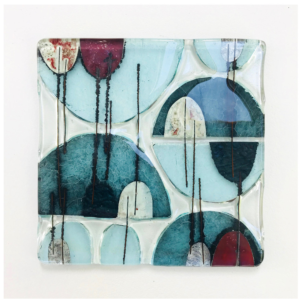Abstract Fused Glass Wall Art | 'Fifties Abstract' by Wendy Newhofer