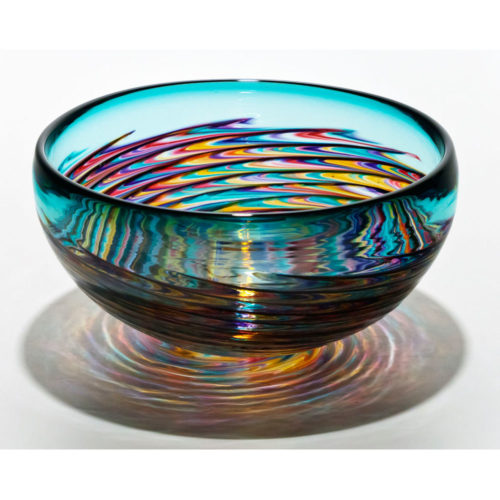 Glass Bowl Centerpieces 'Optic Rib Bowl' by Michaal Trimpol