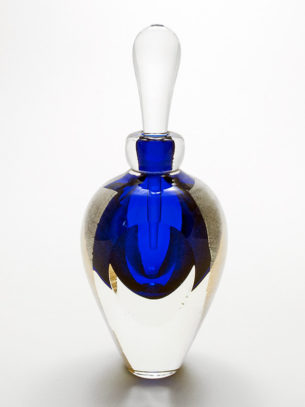 Blue Perfume Bottles | 'Silver Leaf' by Kalki Mansel I Boha Glass