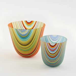 Stripe Glass Vessels by Aline Johnson