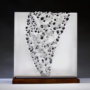 Opaque White Glass Sculpture by Tracy Nicholls