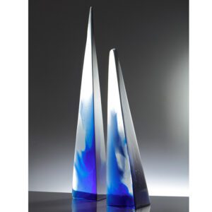 Blue Cast Glass Sculpture