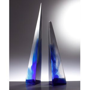 Blue Cast Glass Sculpture