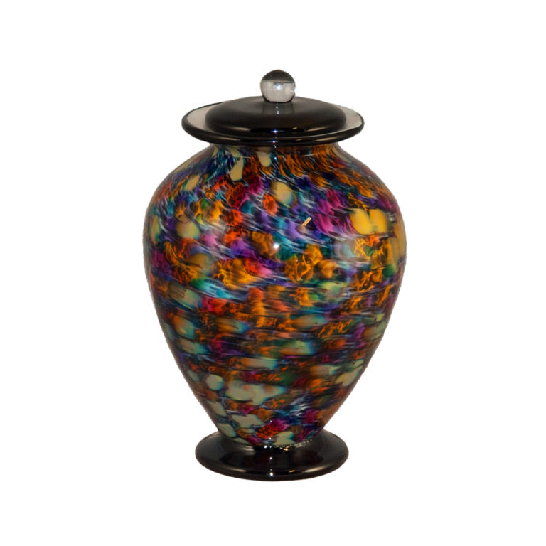 Colourful Glass Urn I 'Amato' I By American MemoryCraft