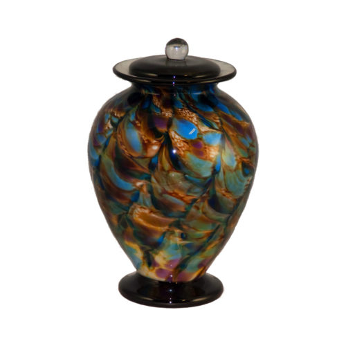 Colourful Glass Urn I 'Amato' I By American MemoryCraft