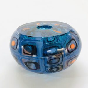 Handmade Blue Glass Sculpture