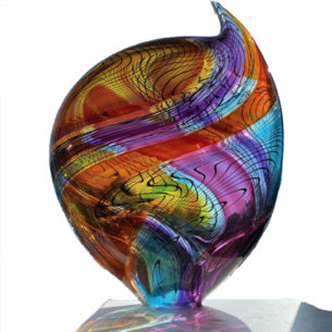 Modern Glass Art Sculpture I Jewel By Paull Rodrigue I Boha Glass   Modern Glass Art Sculpture 305x305 