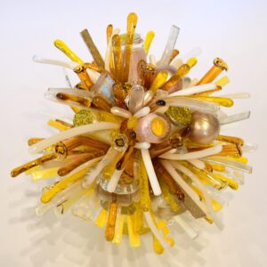 Abstract Yellow Flower Sculpture