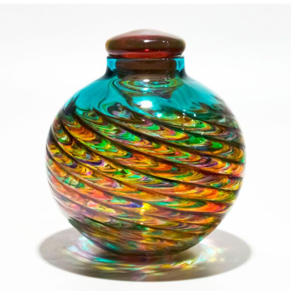 Colourful Art Glass Vessel I Optic Rib I By Michael Trimpol 4373