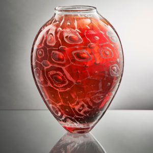 Cranberry Glass Vessel by Roberta Mason