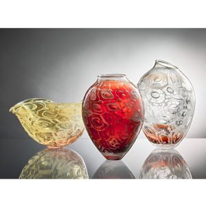 Cranberry Glass Vessel by Roberta Mason