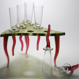 Hand Blown Champagne Glass by Bystro Design