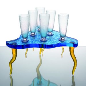 Hand Blown Champagne Glasses by Bystro Design