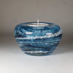 Ashes Tea Light Holder Blue