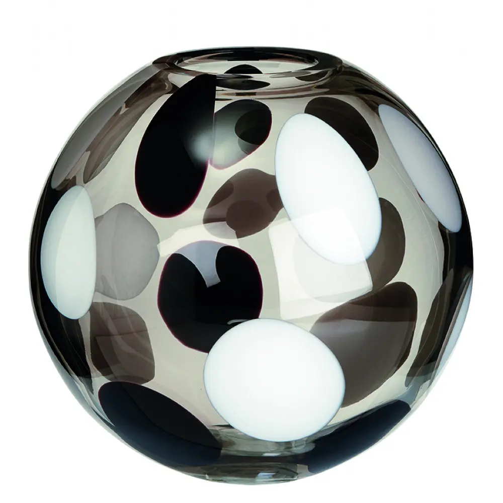 お得通販Carlo Moretti sfera vase 3S 1756/R.CN カルロモレッティ　ベネチアングラス　ムラーノ italy フラワーベース　花瓶　花器 工芸ガラス