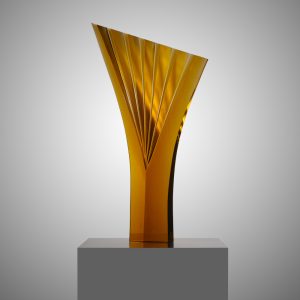 Art Deco Sculpture 'Flower Sun' by Jaroslav Prošek Glass