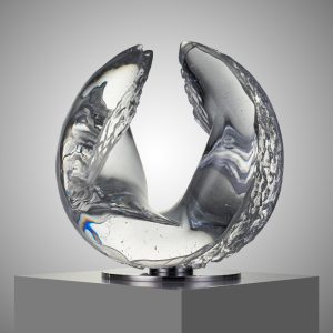 Bohemian Sculpture 'Life' by Jaroslav Prošek Glass