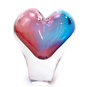 Crystal Heart Vase Loranto Glass