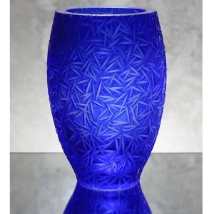 Blue Glass Vases by Jan Falta
