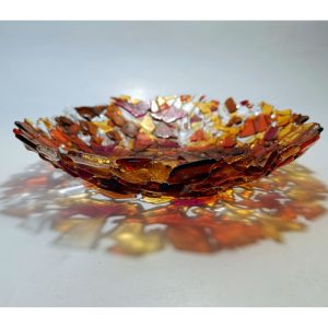 Orange Glass Vessel April Pebble