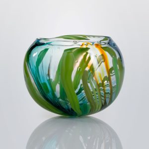 Green Glass Bowl by Roberta Mason