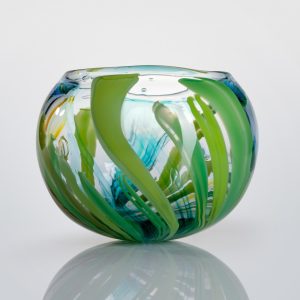 Green Glass Bowl by Roberta Mason