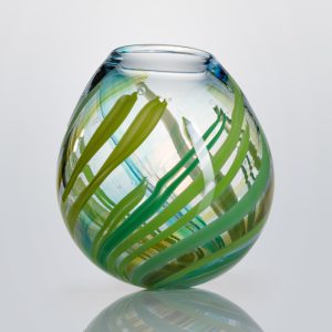 Green Glass Vase by Roberta Mason