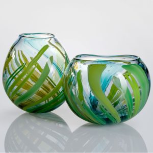 Green Glass Vase by Roberta Mason