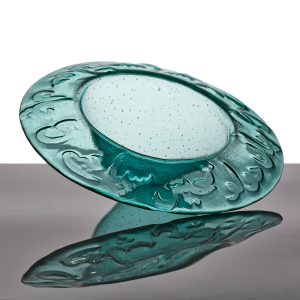 Teal Glass Vessel by Hassina Khan