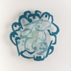 Teal Glass Wall Art by Hassina Khan